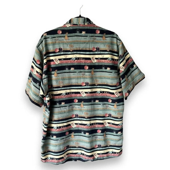 Casa Moda  Fruit Print Short Sleeve Hawaii Button Down Shirt Size M - Picture 2 of 12